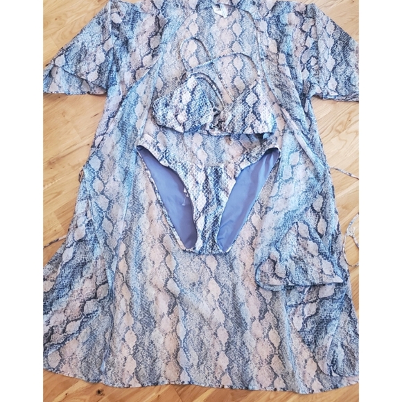 New ISABELLA ROSE Vienna Triangle Cut Bikini & Kimono Cover-Up Set Swim Beach - Picture 5 of 8